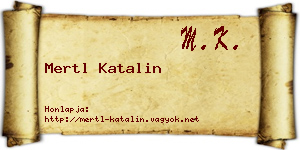 Mertl Katalin névjegykártya